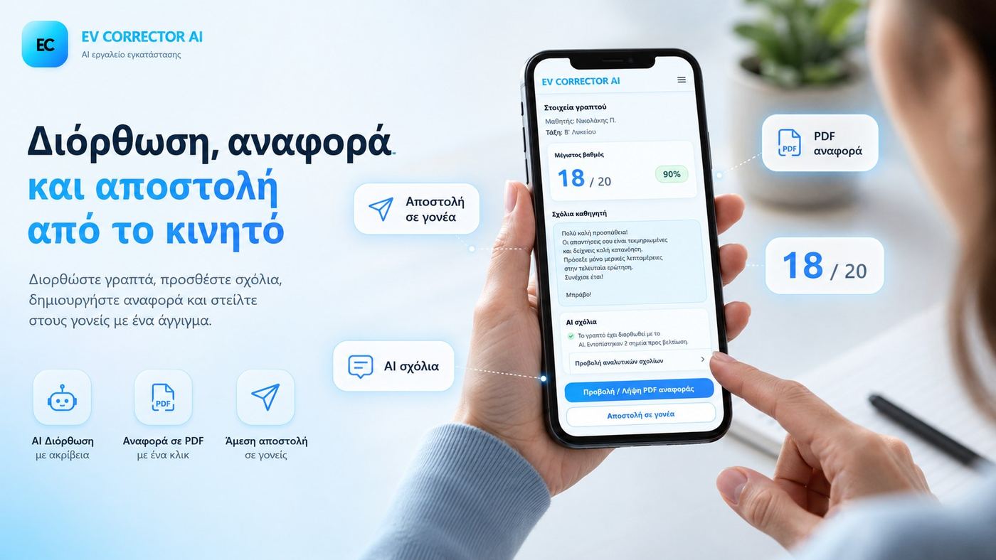 PDF αναφορά και αποστολή